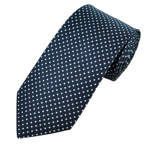 Navy Blue And Sky Blue Polka Dot Mens Tie From Ties Planet Uk