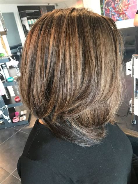 Honey Blonde Babylights With Long Bob Haircut With Soft Blowout By NEXTLEVEL Long Bob Haircuts