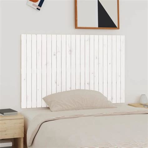 T Te De Lit Murale Fydun Blanc Bois Massif De Pin Cm X Cm