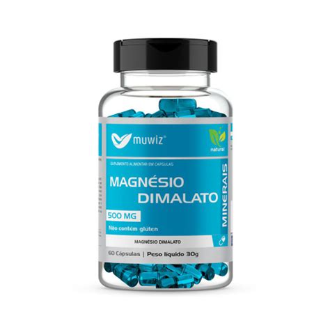 Magnésio Dimalato Muwiz 60 Cápsulas 500mg no Shoptime