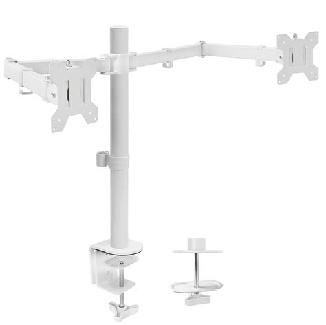 VIVO Dual Monitor Desk Mount Adjustable Stand - White