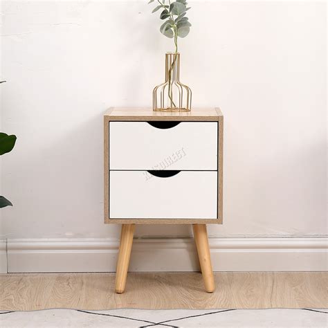 WestWood Bedside Table Cabinet Wooden Nightstand Storage Unit Drawer ...