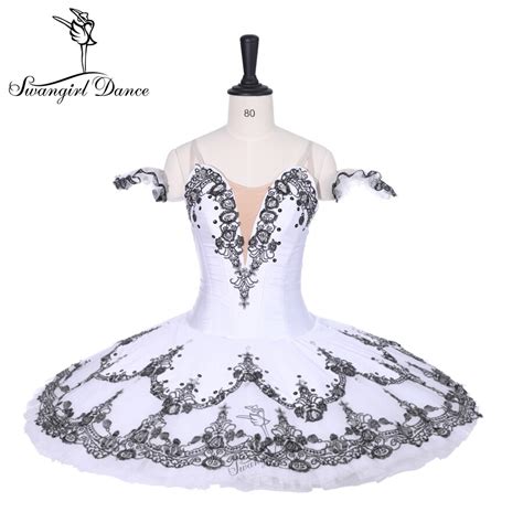 Professional White Black Ballet Tutus Adult Swan Lake Pancake Tutu