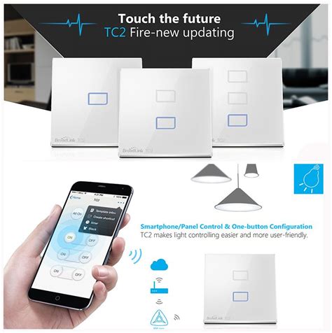 Broadlink TC2 Smart Home Original EU US UK Touching 2 Loads Panel ...