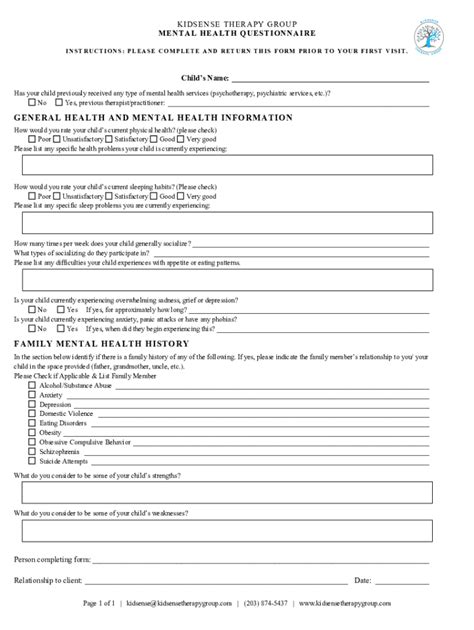 42020 Mental Health Questionnairev4 Fill Out And Sign Online Dochub