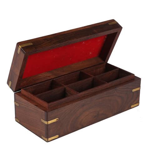 Buy Brown Wood Tea Bag Box Part By Weald Heritage Online Trinket