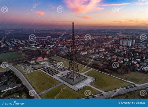 Wooden Radio Tower in Gliwice, Silesia, Poland Stock Photo - Image of ...