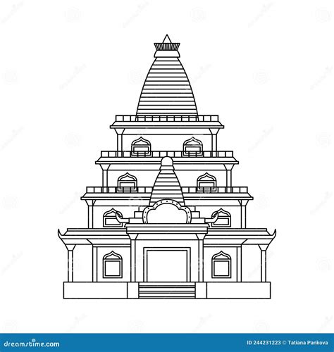 Buddhist Temple Clip Art Black And White