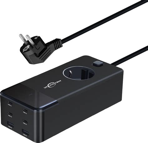 Usb C Ladegerät200w Schnellladegerät Usb C Für 2 Laptops6 Port Usb Ladegerät Mehrfachgan