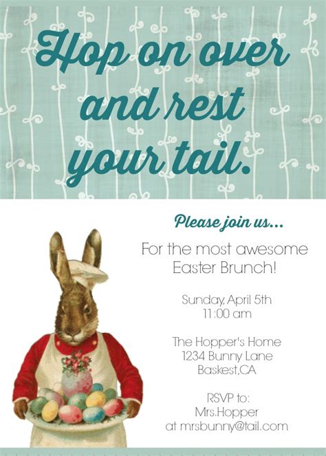 Diy Printable Easter Brunch Invite