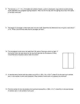 Applications of Quadratic Functions by Mathematics Active Learning