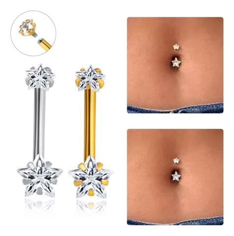 Piercing Umbigo A O Cir Rgico Banana Pedras Zirc Nia Mercadolivre