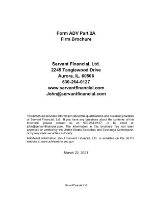 Fillable Online INVESTMENT ADVISER REGISTRATION FORM ADV PART 2A FIRM