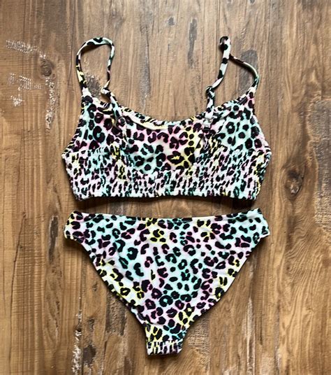 Peixoto Colorful Leopard Print Bikini Set Womens Sz S Gem