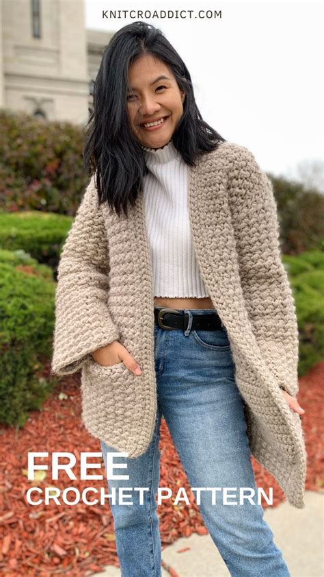 Crochet Even Moss Stitch Sweater Free Pattern Crochet Patterns