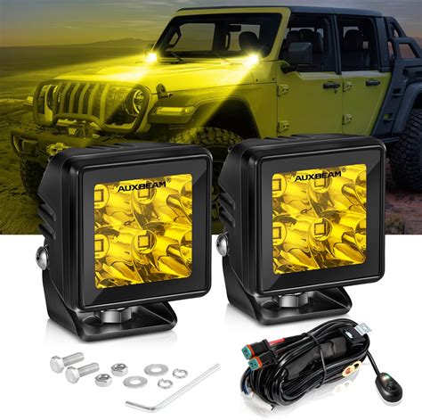 Amazon Auxbeam Led Pod Light Inch Amber Fog Light Offroad Cube