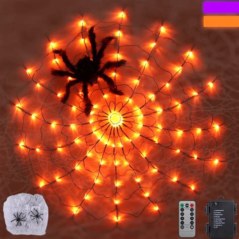 Amazon Halloween Decoration Spider Web Lights With Timer Led