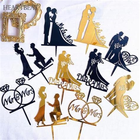 Happy Valentine S Day Acrylic Cake Topper Bride Groom Mr Mrs Wedding