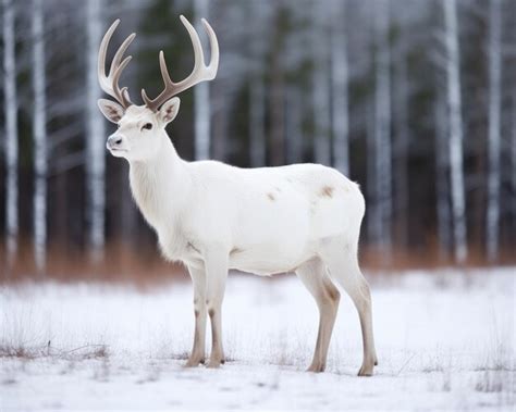 Premium Photo | Isolated White Deer Cervid Object with Horns Majestic ...