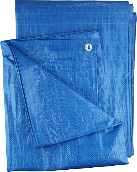 3m X 3m Blue Tarpaulin Ground Sheet Cover Up With Eyelets Waterproof