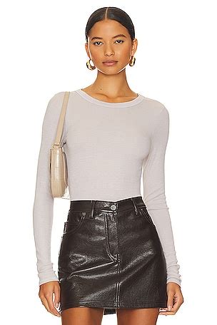 Enza Costa Cashmere Easy Cuffed U Top In Khaki Revolve