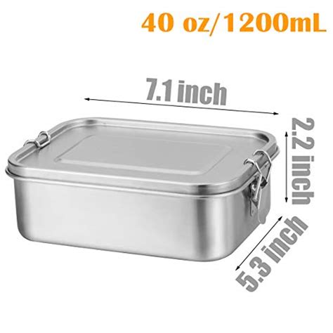 G A Homefavor Divided Stainless Steel Compartments Bento Lunch Box