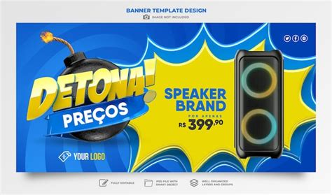 Banner Oferece Explosão Para Campanha De Marketing No Brasil 3d Render