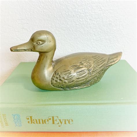 Vintage Brass Duck Mid Century Brass Duck Collectible Etsy