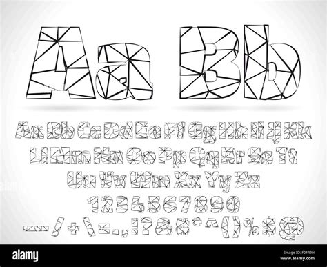 Fuente Lowpoly Vector Alfabeto Con N Meros Y S Mbolos Imagen Vector De