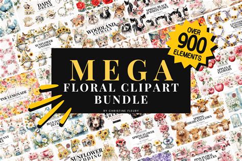 Floral Clipart Mega Bundle Bundle · Creative Fabrica