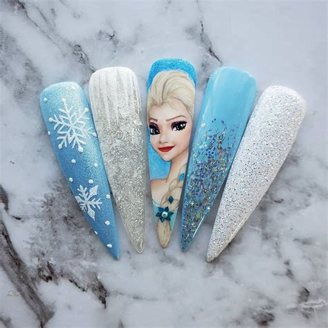 Frozen Nails Disney Nails Queen Elsa Inspired Disney Princess