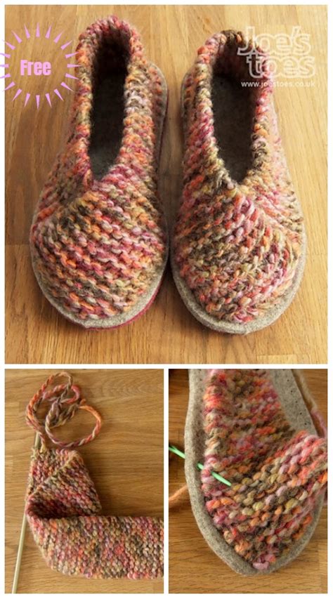 Easy Garter Stitch Knit Crossover Slippers Free Knitting Pattern