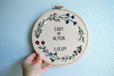 Wedding Embroidery Hoop Custom Marriage Anniversary Etsy Uk Wedding