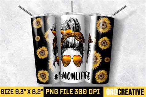 Sunflower Momlife Oz Skinny Tumbler Png Graphic By Ordcreative