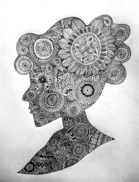 mandala woman face art drawing  angel eyes saatchi art