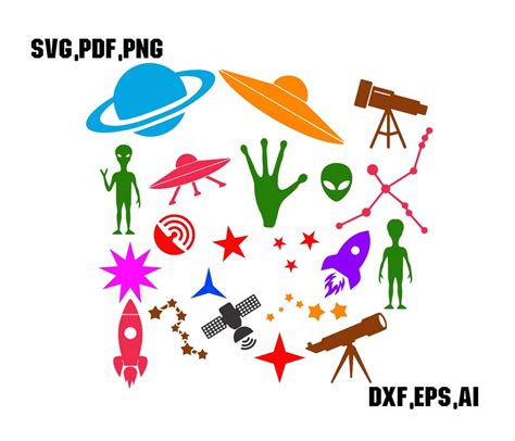 Space Svg Png Cricut Cut Layered Files Silhouette Files Planets