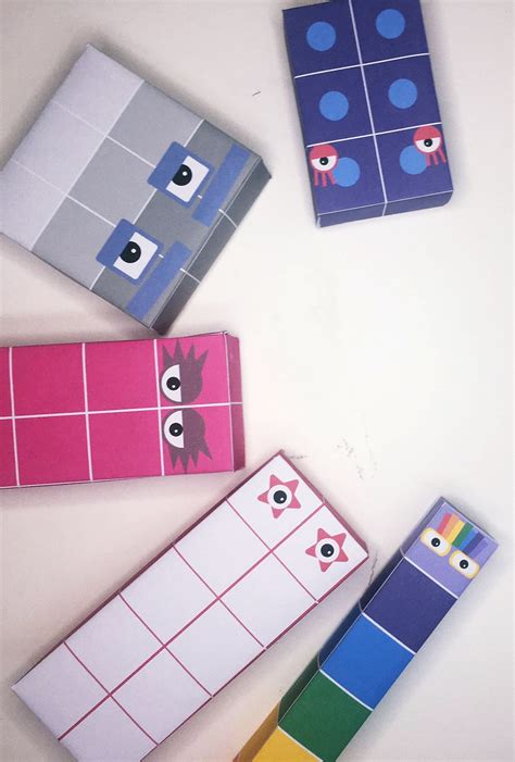 NUMBERBLOCKS Free Printable Paper Toy Template 6 10