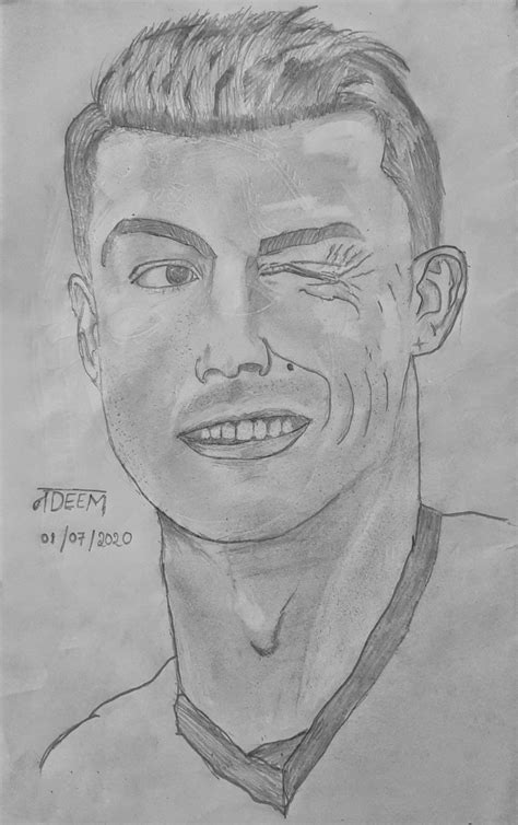 Pencil sketch art of CR7