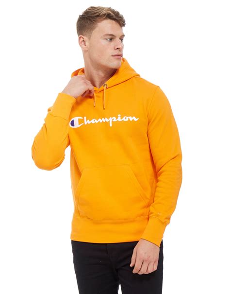 Lyst Champion Core Script Overhead Hoodie In Orange For Men