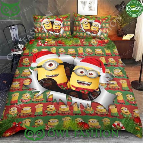 Minions Despicable Me Merry Christmas Limited Bedding Set Owl Fashion