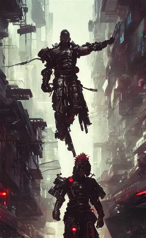 Cyberpunk Samurai Crowd Cyber Mech Machenic Stable Diffusion