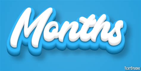 Months Text Effect And Logo Design Word