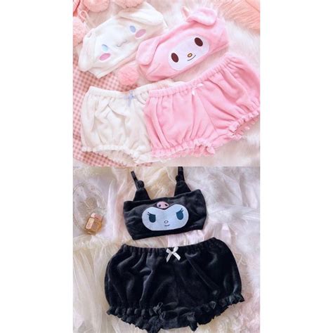 Jual Sanrio Y K Cinnamoroll My Melody Pompompurin Kuromi Lingerie Set Bra Cosplay Fluffy Bikini