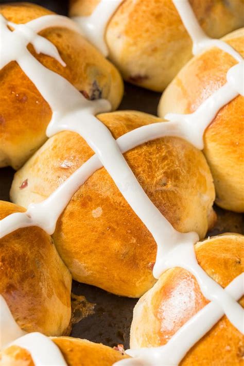 Homemade Easter Hot Cross Buns Stock Photo Image Of Raisin Religion 244002078