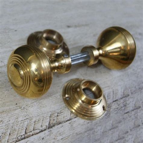 Round Polished Brass Beehive Door Knobs 5cm Black Country Metalworks