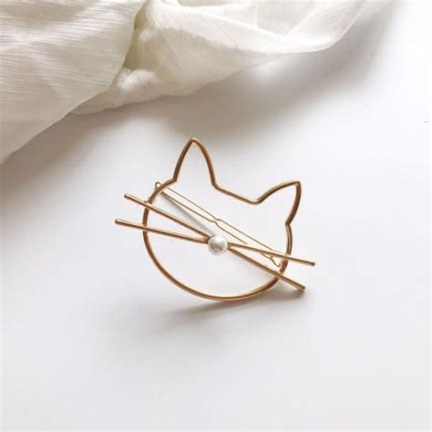 2pcs Kawaii Cat Kitty Hair Clip With Pearl Yv8065 Youvimi