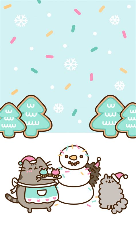 Exclusive Pusheen Android And Iphone Christmas Christmas Cat Kawaii