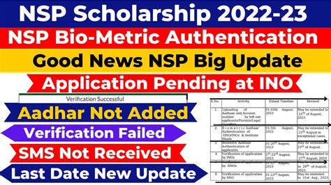 NSP Scholarship 2022 23 NSP Biometric Authentication Big Update Last