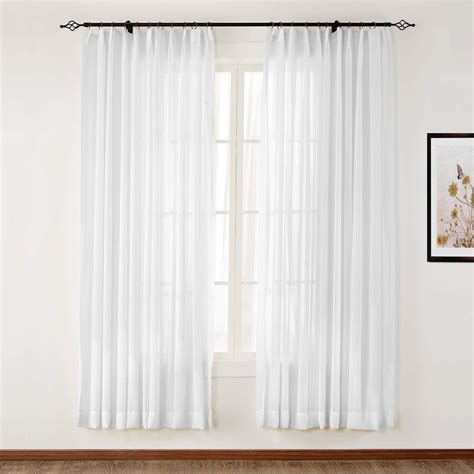 Amazon Chadmade Pinch Pleat White Sheer Curtains Extra Wide X