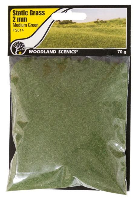 Woodland Scenics Fs614 Static Grass 2mm Medium Green 2 46 Oz N Scale Wherehouse